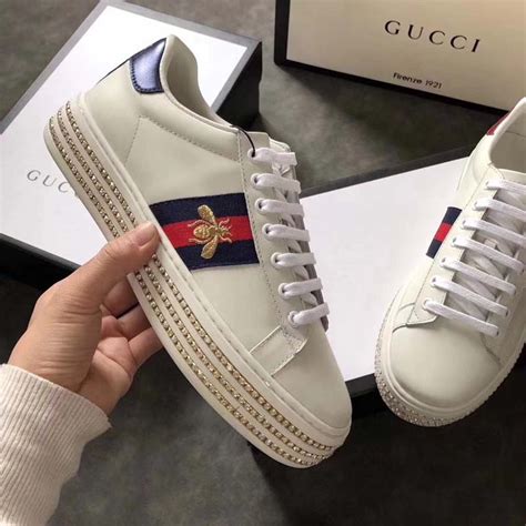 gucci shoes blue and white|white gucci shoes sale.